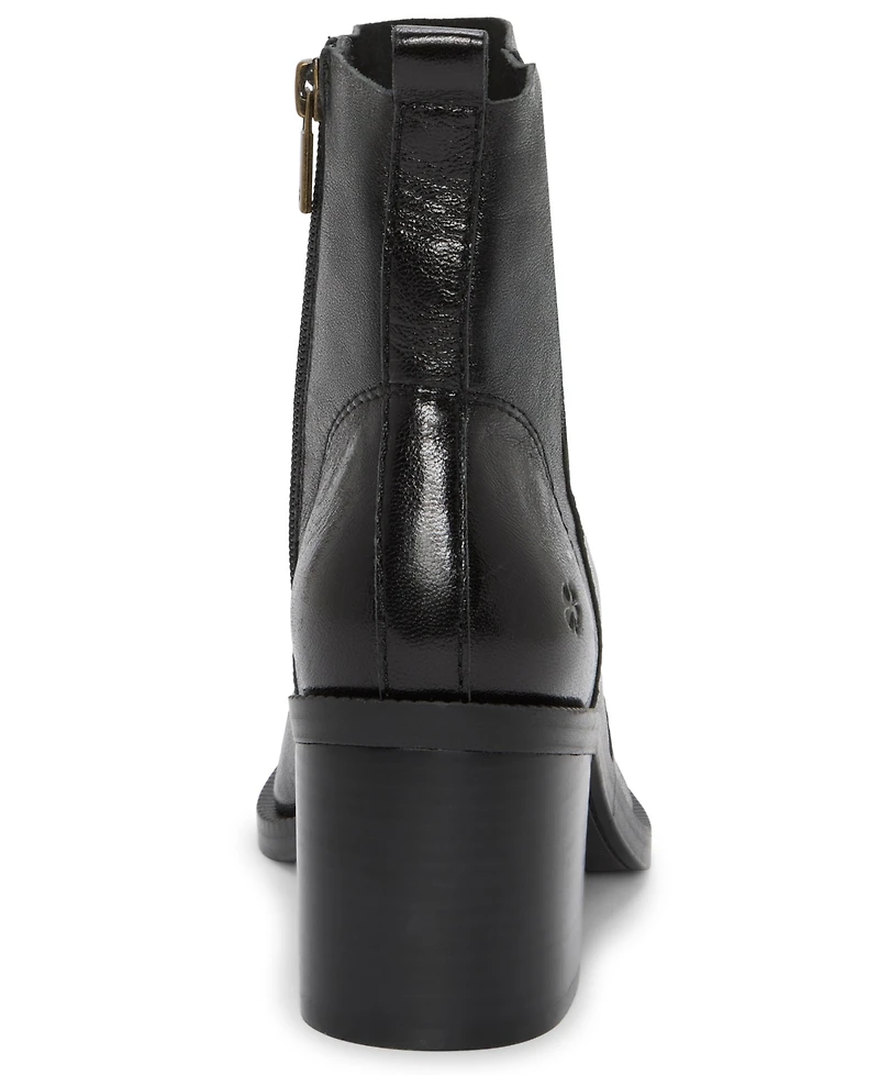 Lucky Brand Women's Alivia Almond Toe Stacked Heel Booties