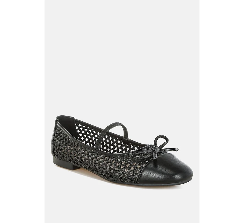 London Rag Omela Woven Bow Detail Ballerinas Women