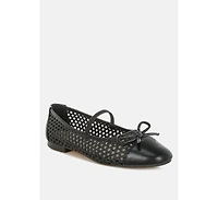 London Rag Omela Woven Bow Detail Ballerinas Women