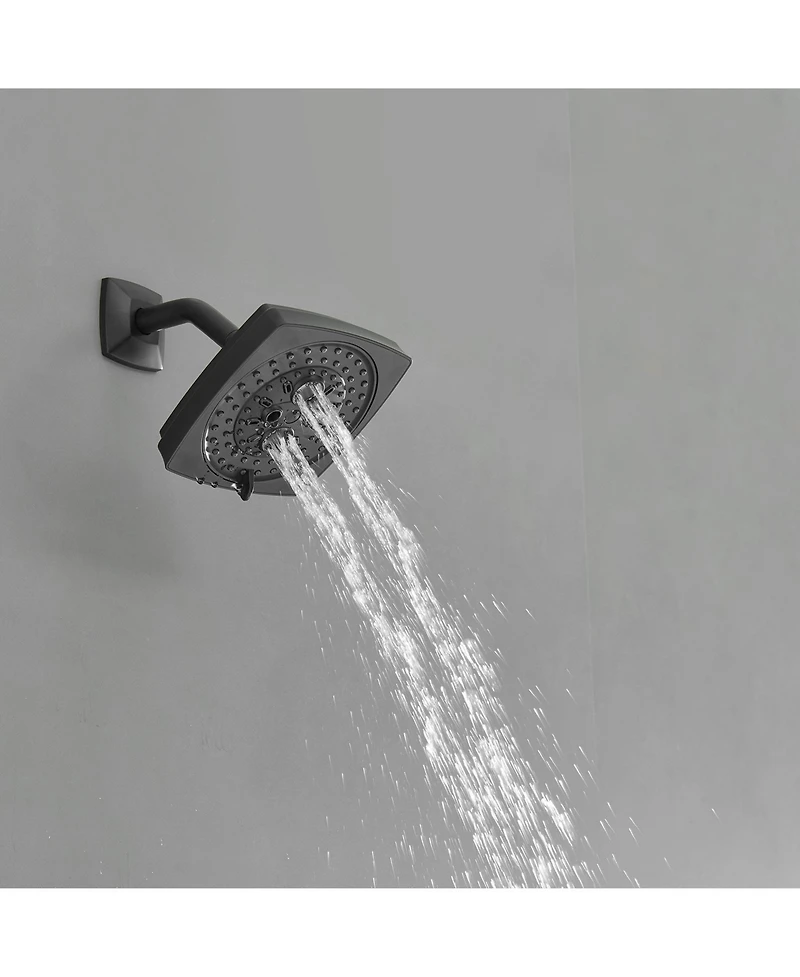 Single Handle 2-Spray Rainfall Square Shower Faucet Set 1.8 Gpm with Tub Spout Combo High pressure in Brushed Gold
