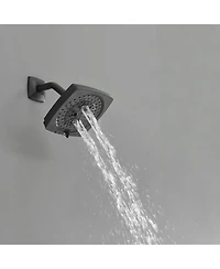 Single Handle 2-Spray Rainfall Square Shower Faucet Set 1.8 Gpm with Tub Spout Combo High pressure in Brushed Gold