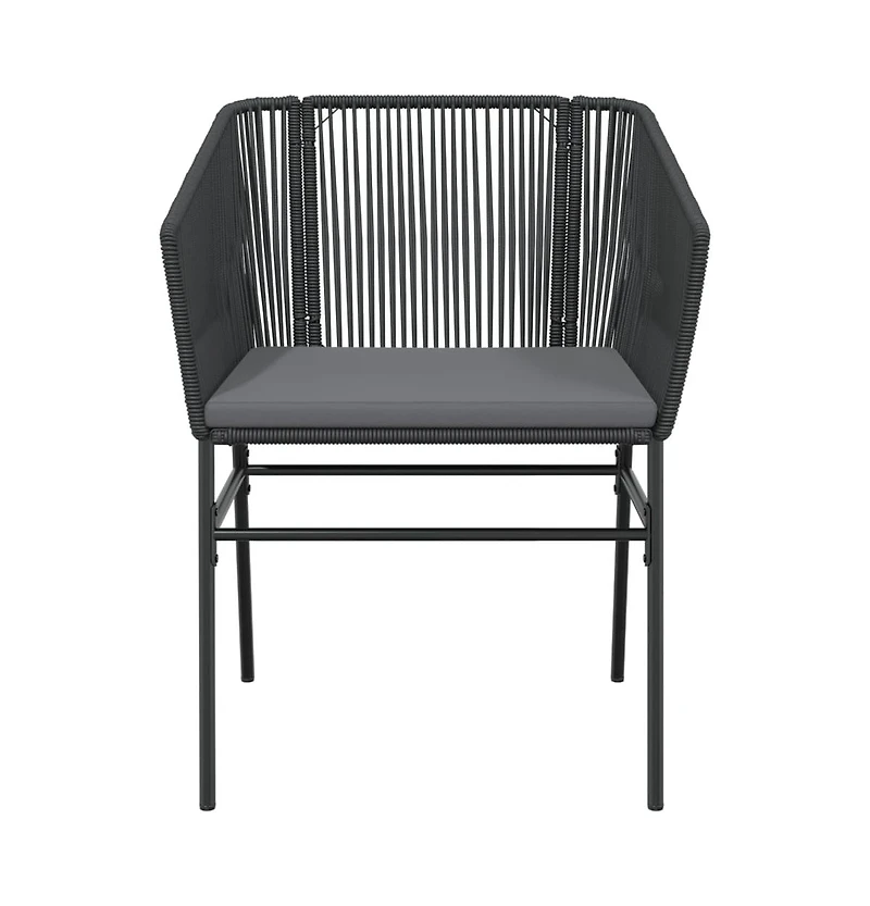vidaXL Garden Chair Black Pe rattan Standard Uv-resistant materials