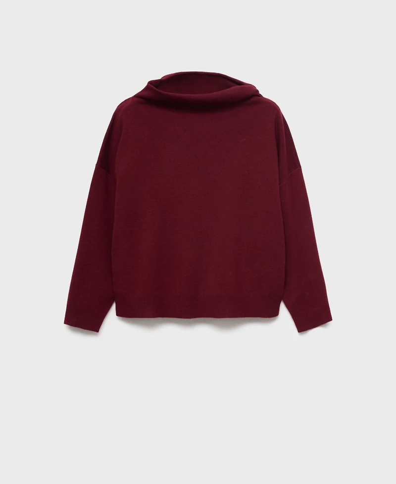 Mango Women's Ruched Turtleneck Sweater