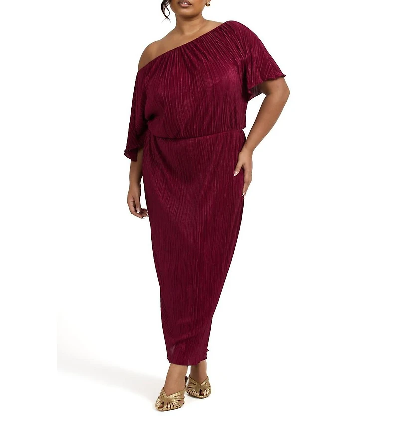Fashion-szn Curve Plus Plisse Midaxi Dress