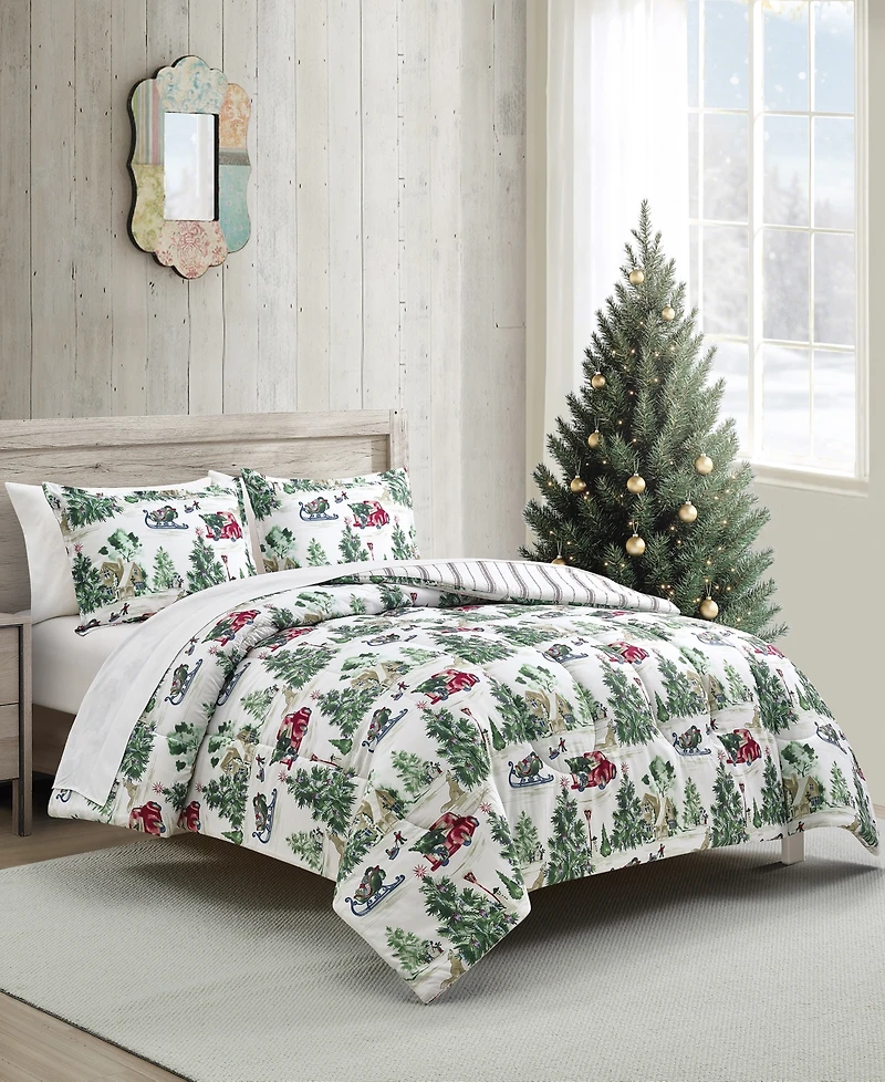 Sunham Snow Day Stripe 3-Pc. Comforter Sets