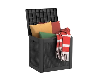 Chic Crate - StormForce Compact 30Gal Deck Box - Waterproof Nano-Resin w/ SecureLatch Pro & SpaceSaver Design - Patio Furniture/Kids Toys Storage