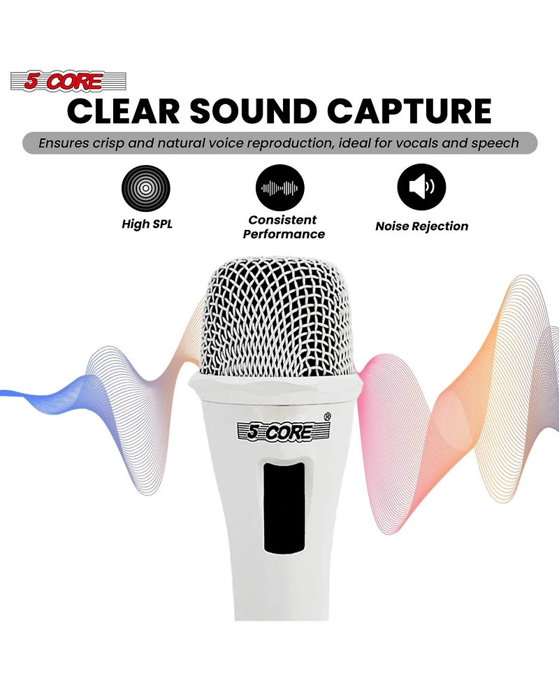5 Core Xlr Microphone Dynamic Mic Karaoke Singing Studio Mics Handheld Microfono