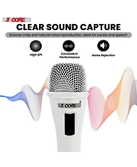 5 Core Xlr Microphone Dynamic Mic Karaoke Singing Studio Mics Handheld Microfono