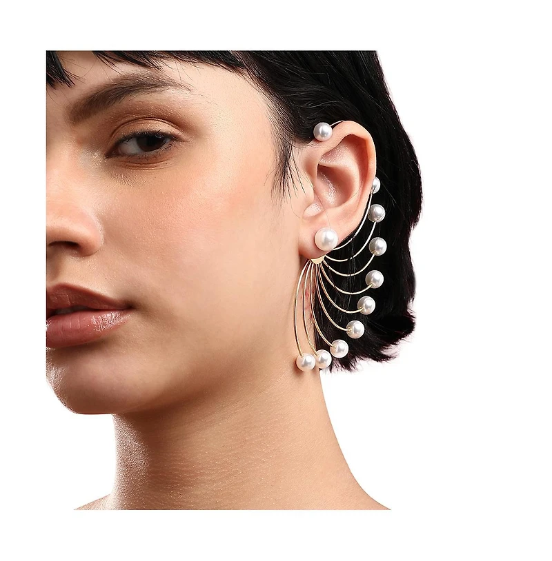 Sohi Gold-Plated Swirl Stud Earrings