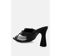 London Rag Mohaya Engraved Metallic Buckle Sandals Women