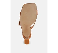 London Rag Mohaya Engraved Metallic Buckle Sandals Women