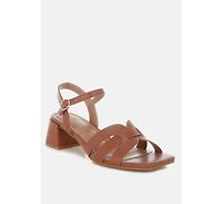 London Rag Eliska Strappy Square Toe Block Heels Women