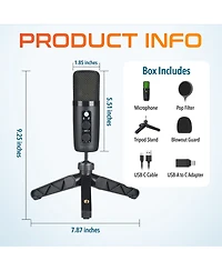 Delton U3000 Usb Microphone, Condenser Mic with Rgb Lights (DRU3000)