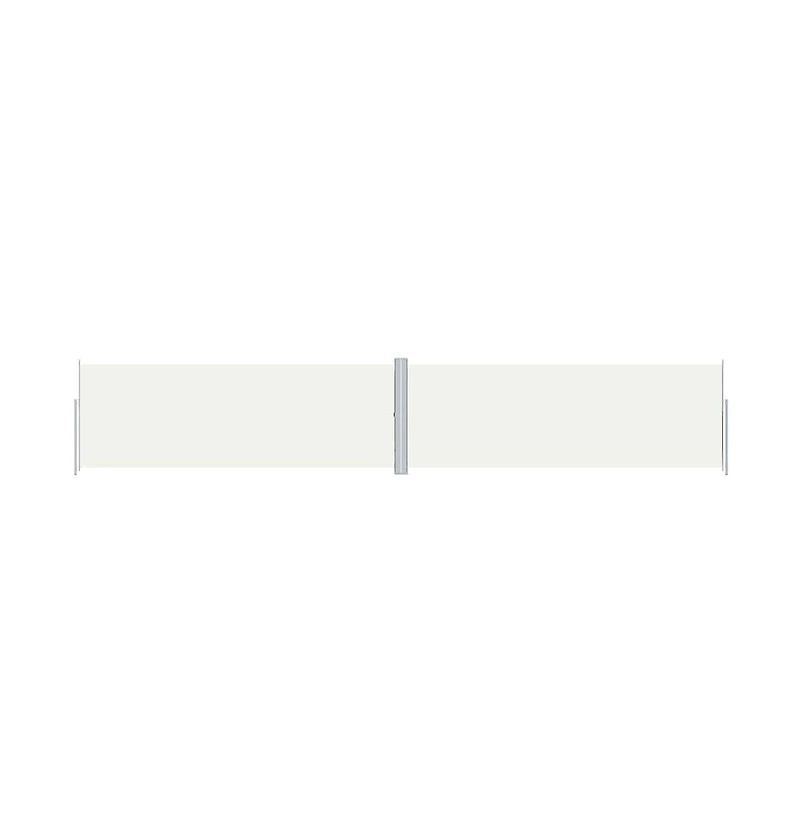 vidaXL Side Awning Cream Polyester with Pu coating Large Retractable