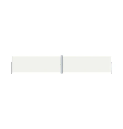 vidaXL Side Awning Cream Polyester with Pu coating Large Retractable