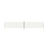 vidaXL Side Awning Cream Polyester with Pu coating Large Retractable