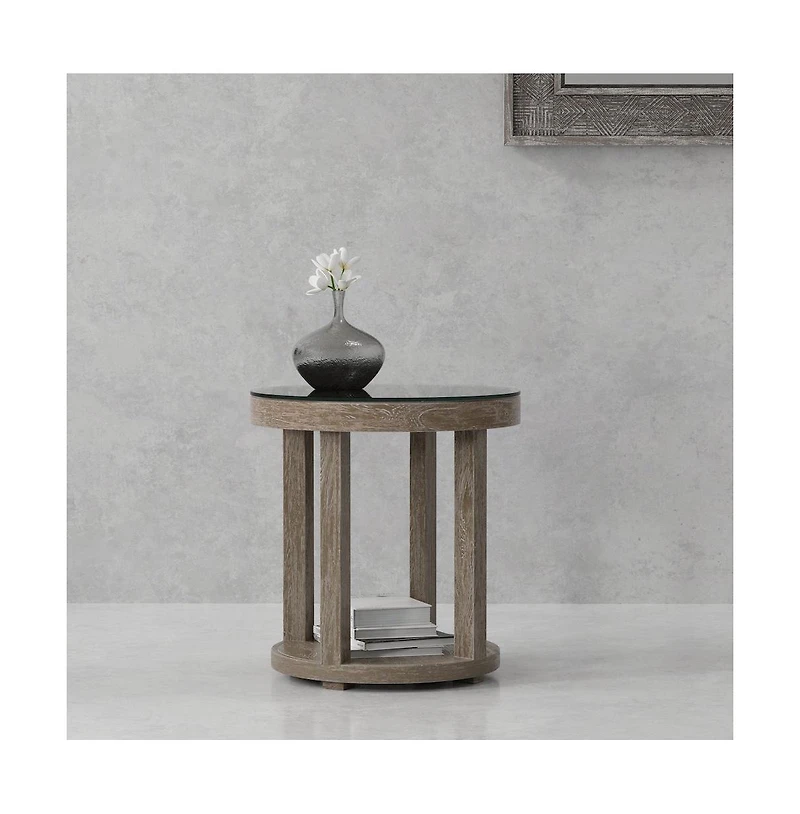 Parker House Furniture Parker House Crossings Serengeti Round Glass Top End Table