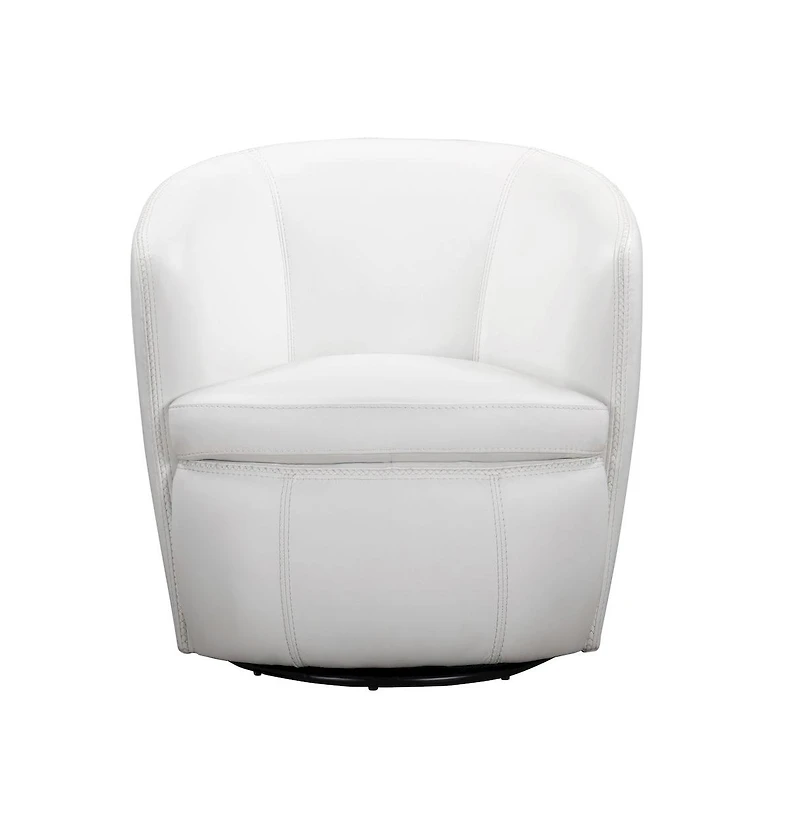 Parker Living Snow 100% Italian Leather Swivel Club Chair