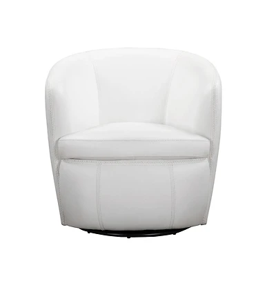 Parker Living Snow 100% Italian Leather Swivel Club Chair
