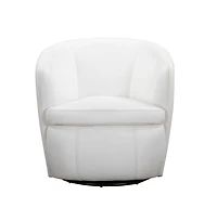 Parker Living Snow 100% Italian Leather Swivel Club Chair