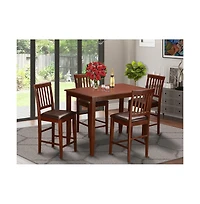 East West Furniture 5 Pc counter height Dining set-high Table and 4 Kitchen Chairs.