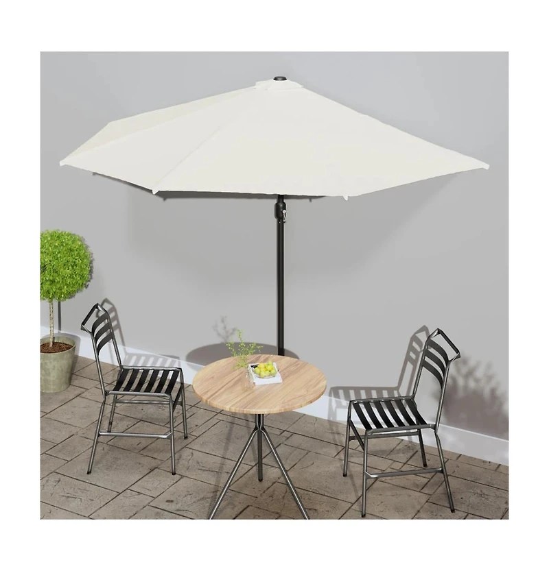 vidaXL Garden Parasol Sand Polyester, Aluminum, Steel 118.1 x 61.0 in