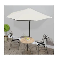 vidaXL Garden Parasol Sand Polyester, Aluminum, Steel 118.1 x 61.0 in