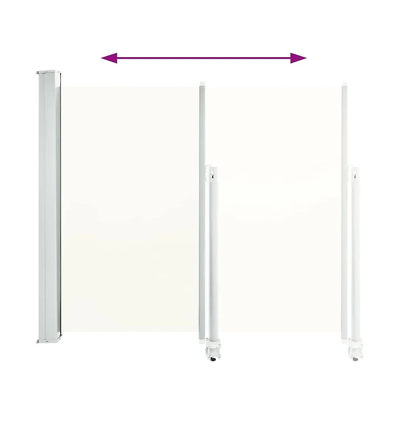 vidaXL Side Awning Cream Polyester, Powder-Coated Iron 47.2 x 118.1 in