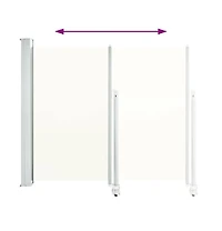 vidaXL Side Awning Cream Polyester, Powder-Coated Iron 47.2 x 118.1 in