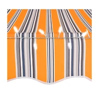 vidaXL Retractable Awning Yellow and Blue Polyester with Pu coating, Steel