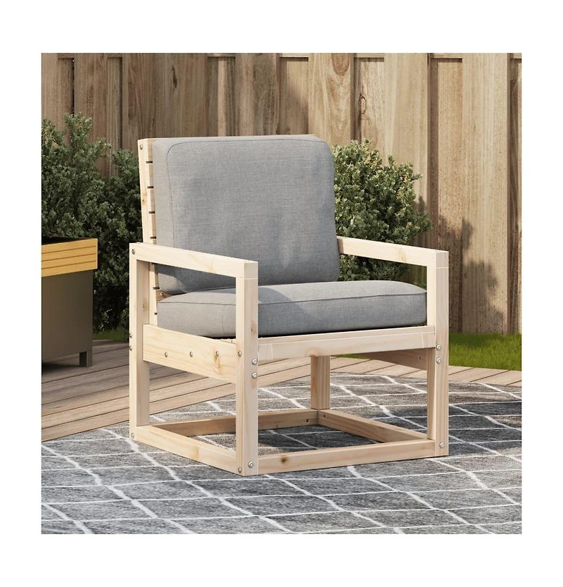 Garden Chair Natural Pine Solid Pine Wood Medium Durable