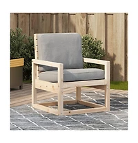 Garden Chair Natural Pine Solid Pine Wood Medium Durable