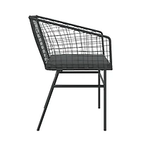 vidaXL Garden Chair Black Poly Rattan Uv-resistant materials