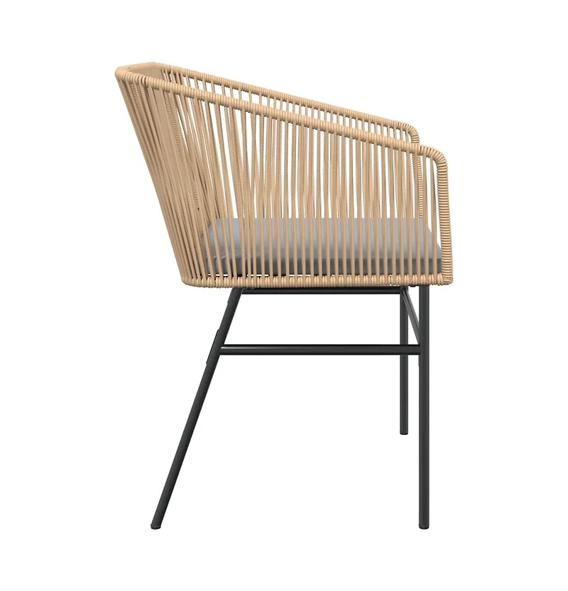 vidaXL Garden Chair Brown Pe Rattan, Powder-Coated Steel Standard