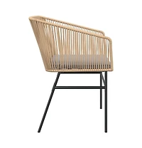 vidaXL Garden Chair Brown Pe Rattan, Powder-Coated Steel Standard
