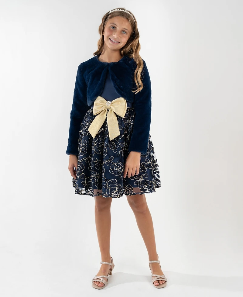Rare Editions Girls 7-16 2-Piece Sleeveless Dress and Shrug Set