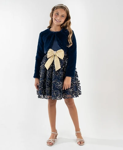 Rare Editions Girls 7-16 2-Piece Sleeveless Dress and Shrug Set