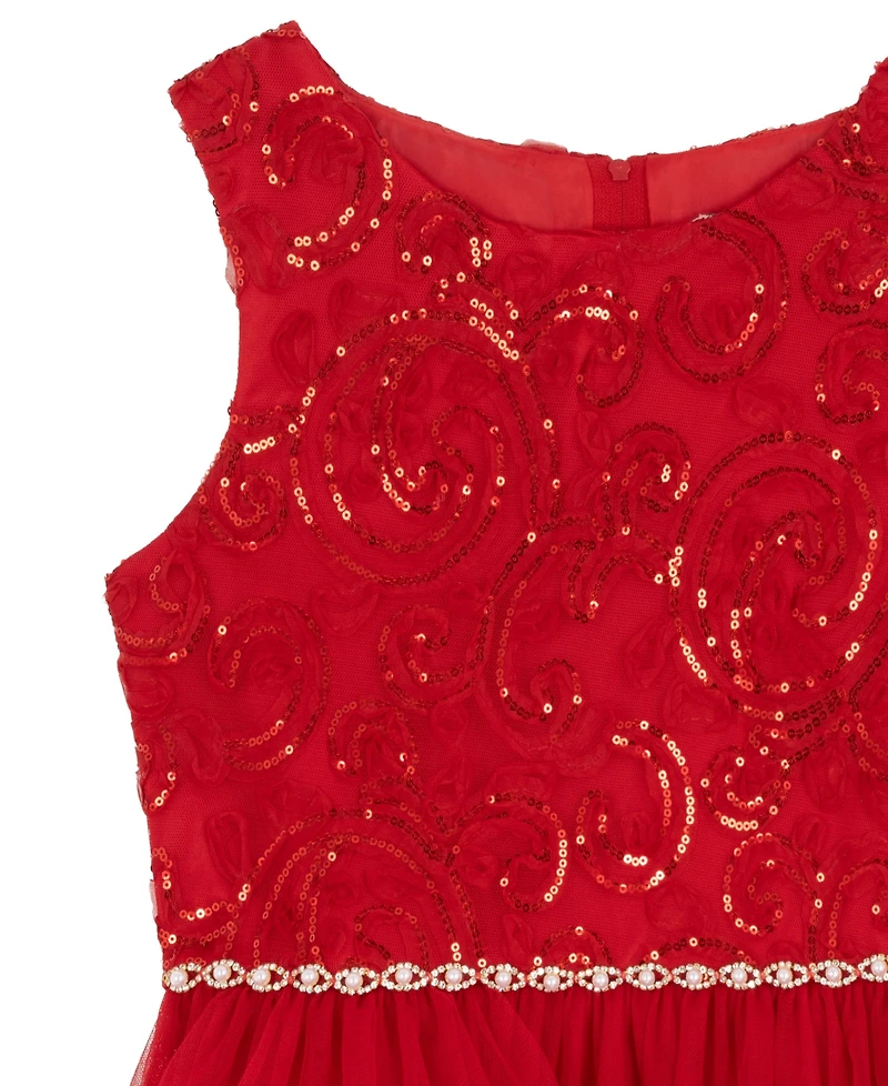 Rare Editions Girls 7-16 Mesh Tiered Skirt Dress