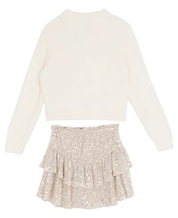 Rare Editions Girls 7-12 2-Piece Bow Embellished Sweater and Skort Set