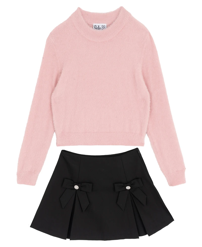 Rare Editions Girls 7-12 2-Piece Sweater and Skorts Set