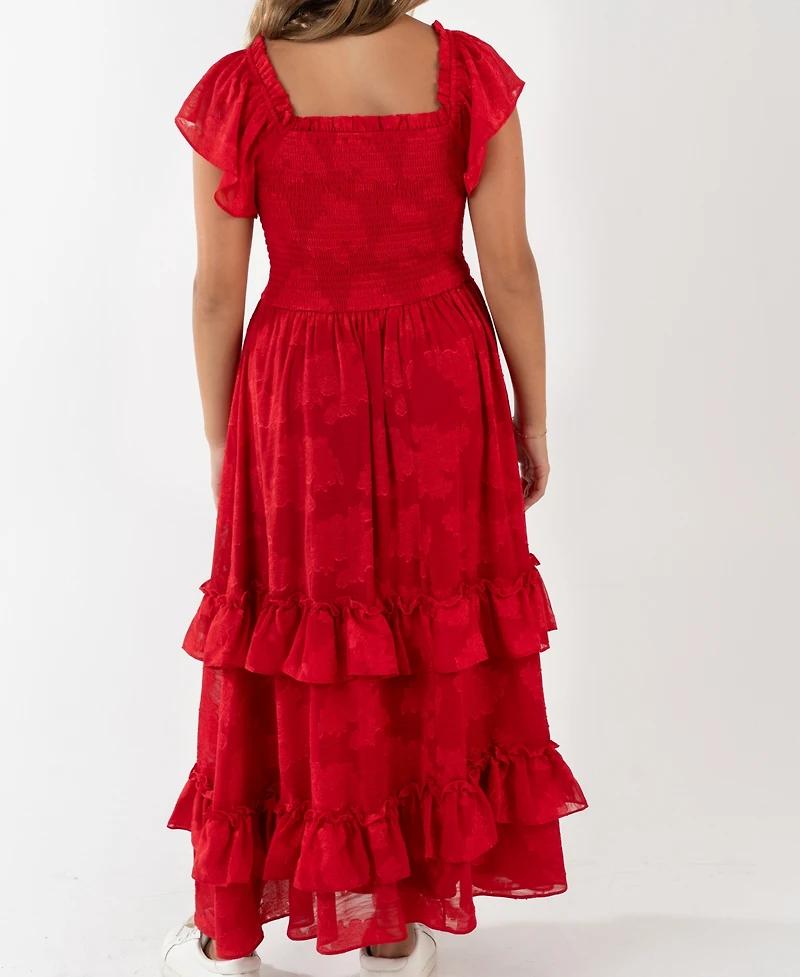 Rare Editions Girls 7-16 Ruffle Detail Tiered Maxi Dress