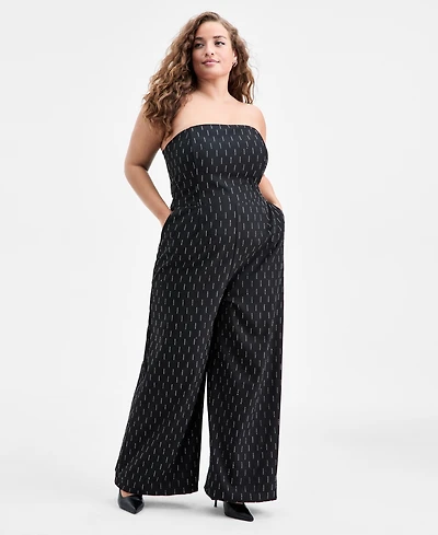 Bar Iii Trendy Plus Embellished Strapless Jumpsuit, Macy's Exclusive
