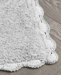 Laura Ashley Heathered Crochet Border Cotton Bath Rug, 20" x 32"