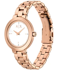 Armani Exchange Women's Two-Hand Rose Gold-Tone Stainless Steel Gift Set, 36mm