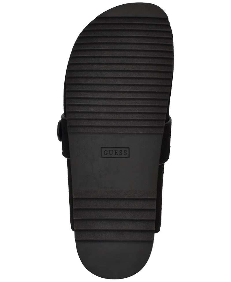 Guess Womens Galavanta Buckle Slip-On Flat Clogs