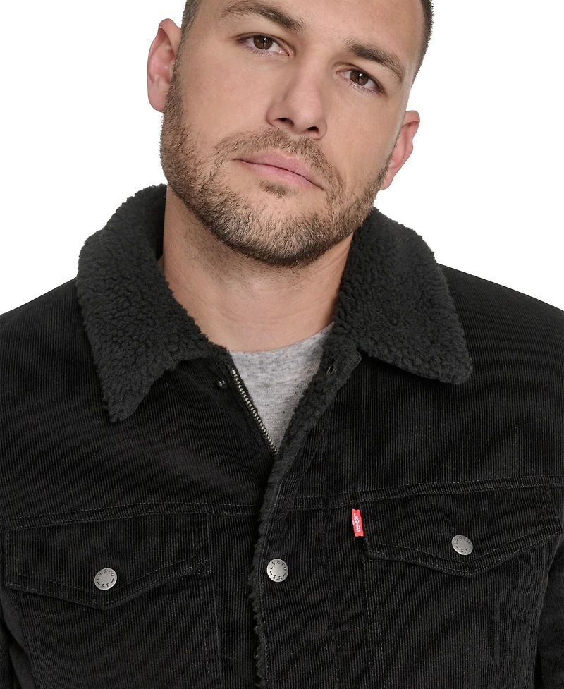 Levi's Men's Corduroy Trucker with Sherpa Collar Jacket