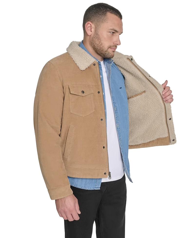 Levi's Men's Corduroy Trucker with Sherpa Collar Jacket