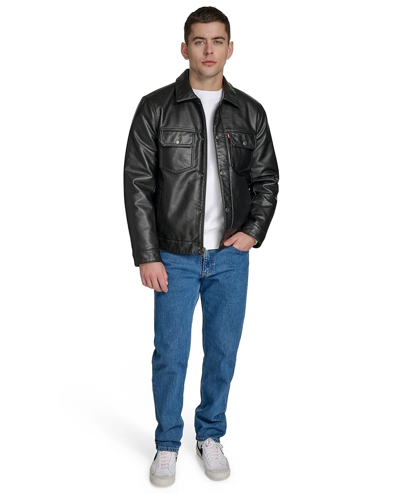 Levi's Men's Faux Leather Trucker Jacket