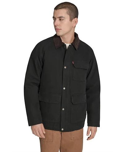 Levi's Men's Cotton Canvas with Corduroy Collar Barn Jacket