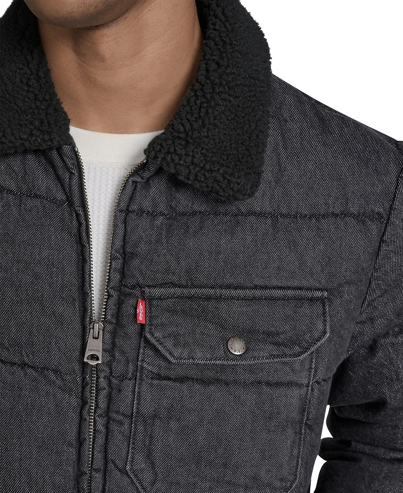 Levi's Men's Denim Quilted Sherpa Collar Jacket